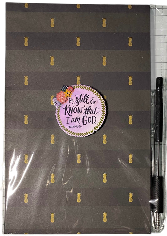 Black & Gold Pineapple Scripture