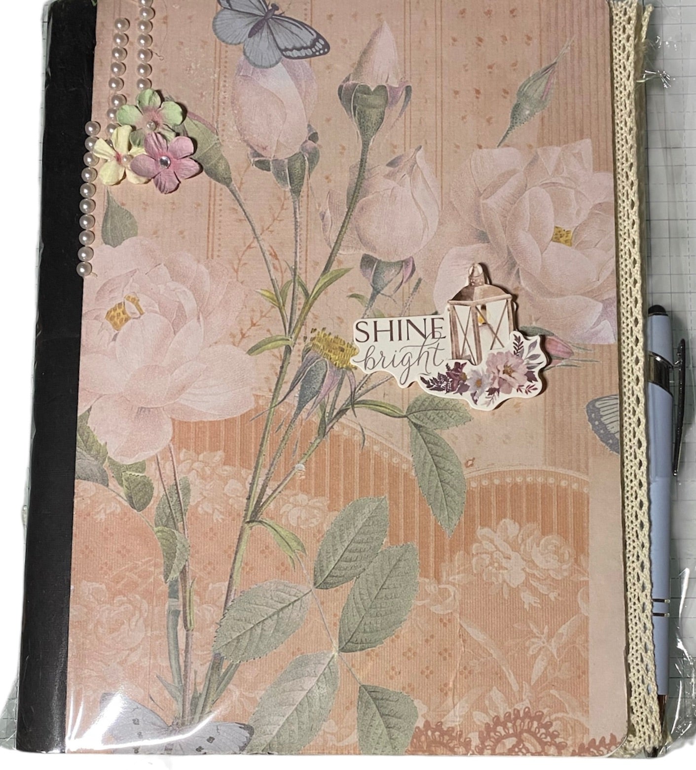 🦋 Shine Bright Rose Garden Notebook