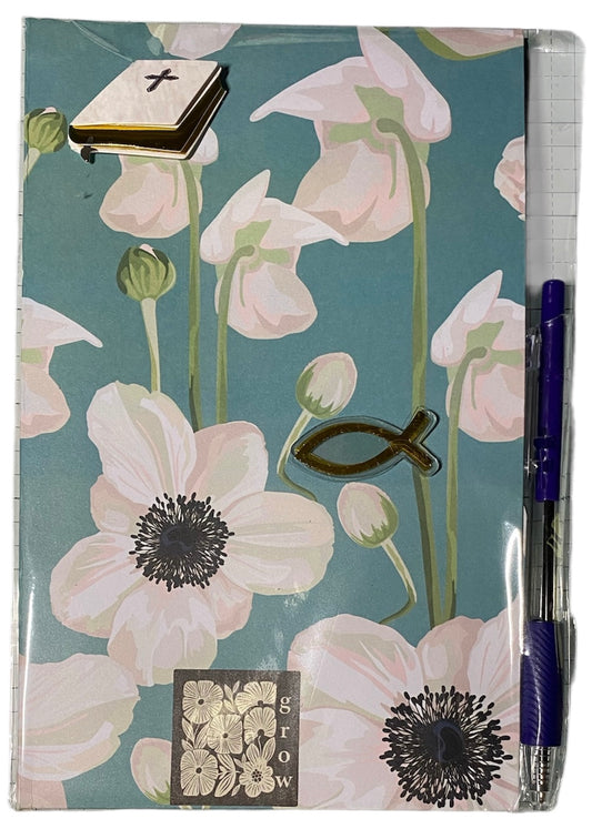 Blue Floral “Grow” Faith