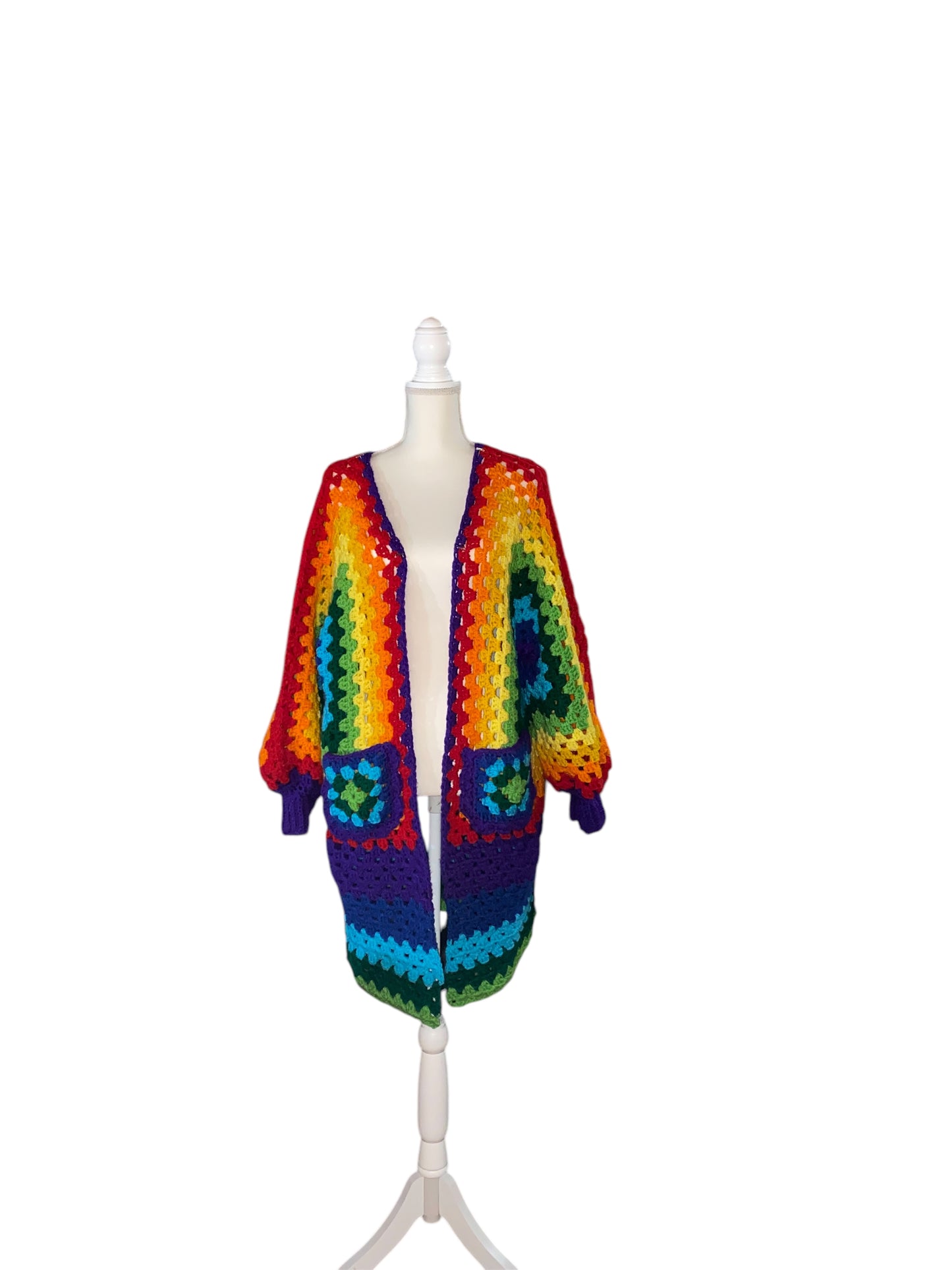 🌈 Over the Rainbow Hexi-Cardigan