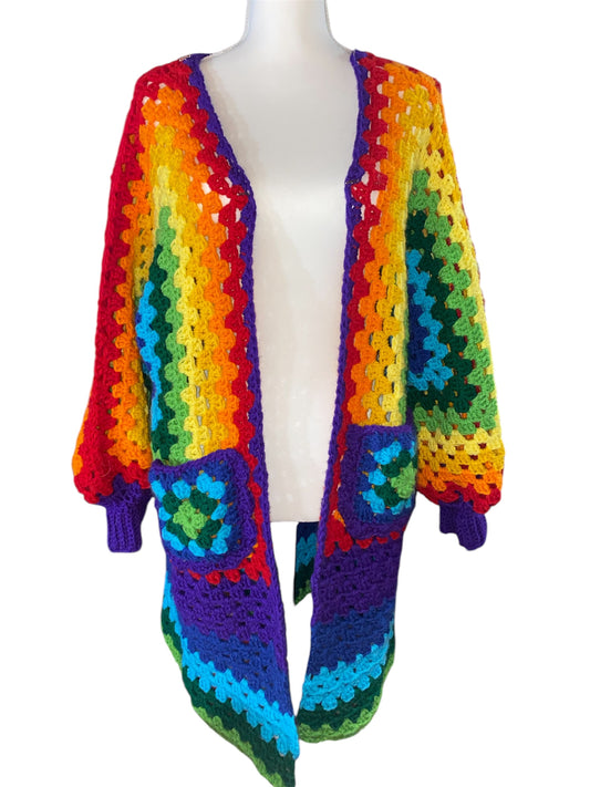 🌈 Over the Rainbow Hexi-Cardigan